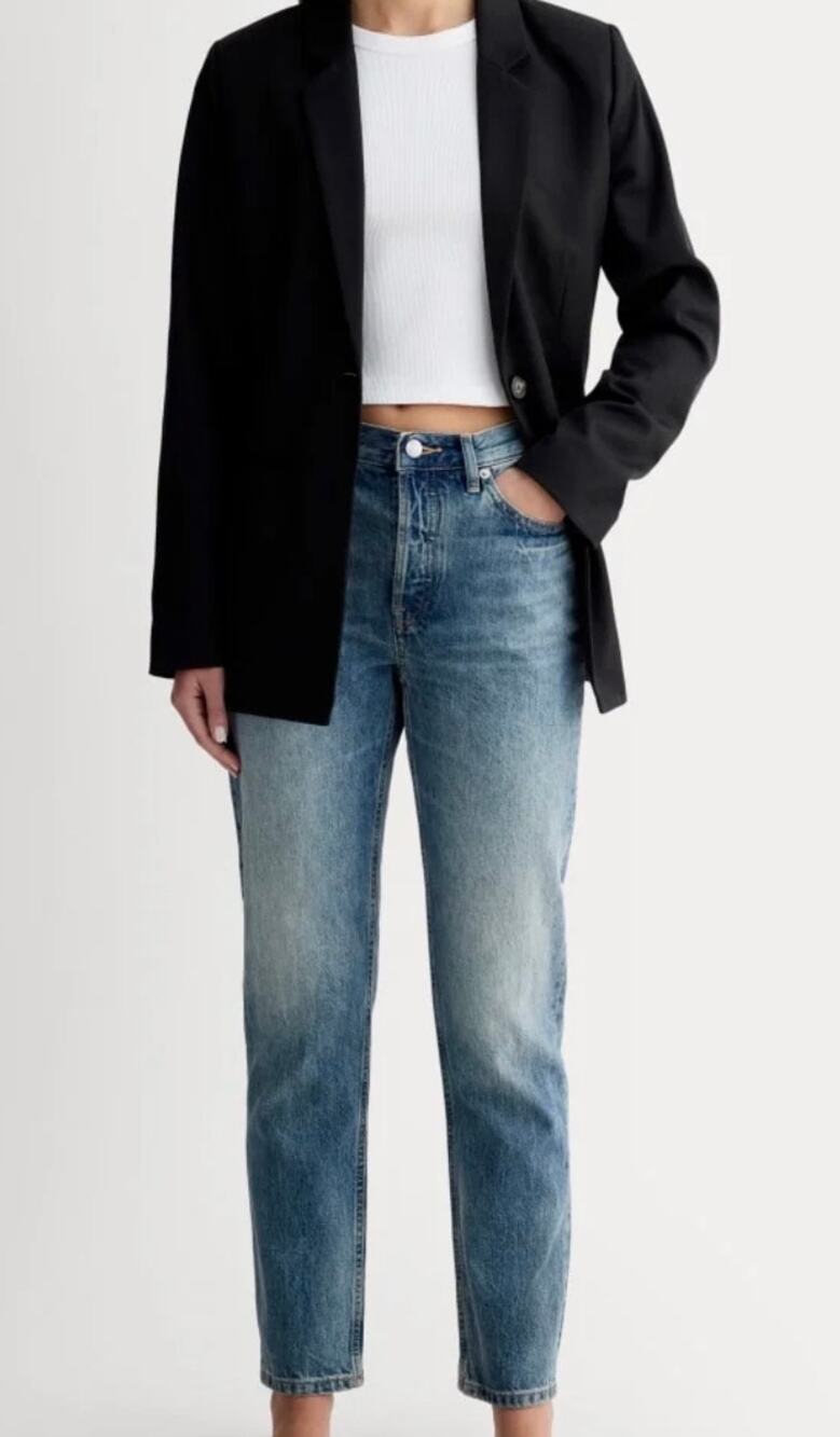 Everlane The 90s Cheeky Jean High Rise Ankle Button Fly Straight Leg Women's 26